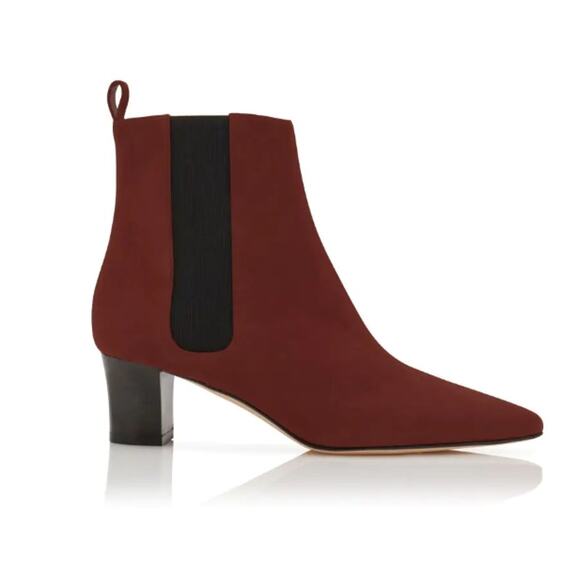 Manolo Blahnik Tiraba Terracotta Red Suede Ankle Boots - Picture 11 of 11